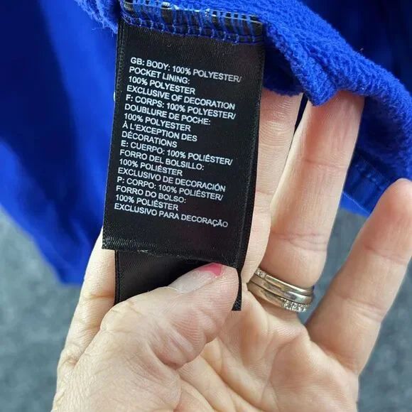 The North Face Jacket Teen Boy L 14/16 Full Zip Hooded Sweatshirt Blue Warm - Picture 3 of 10